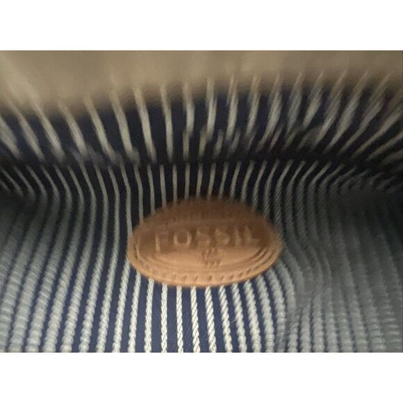 Fossil Workman CVS Canvas Utility Tote/Bag Large New Beige Brown Leather - Picture 12 of 16